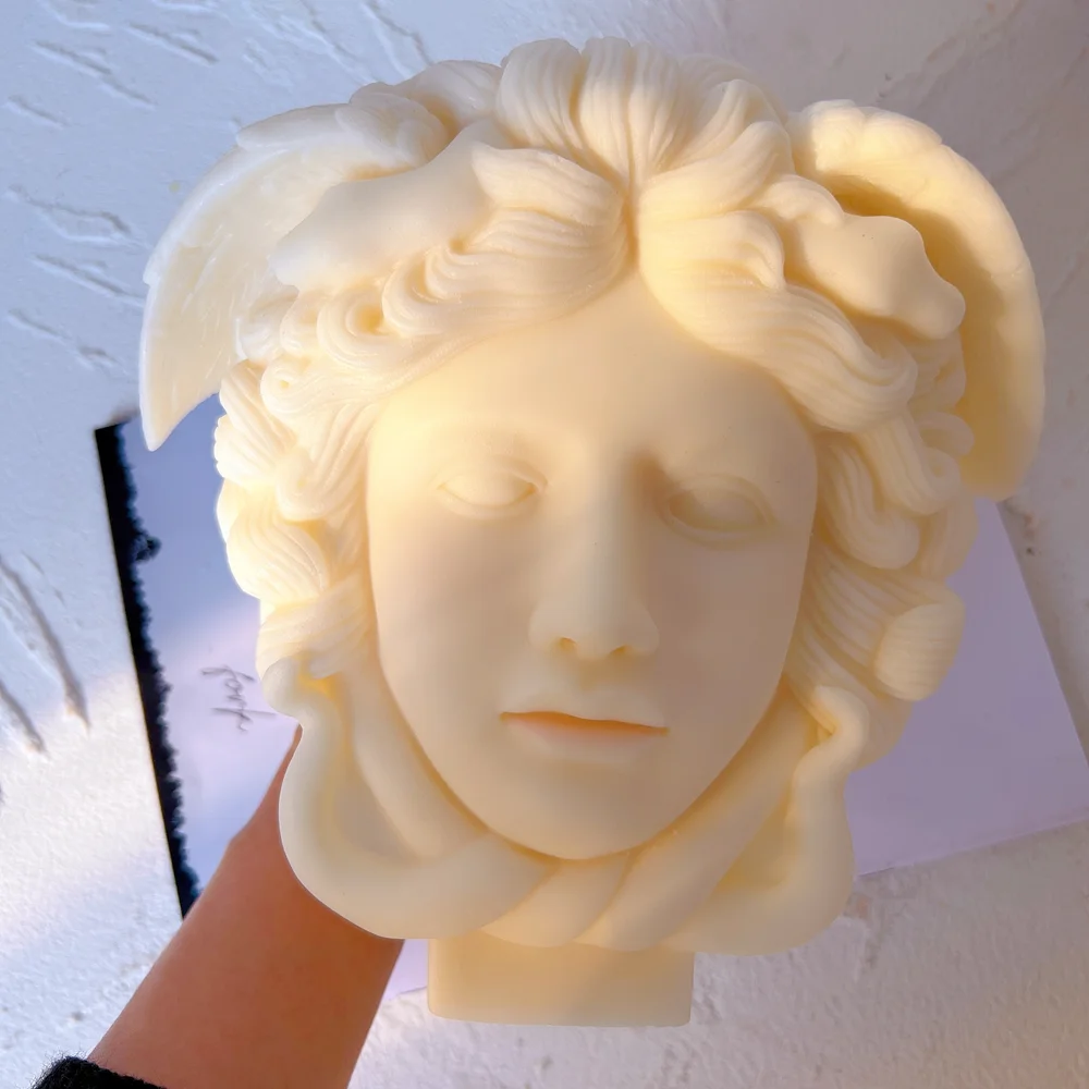 Форма Medusa в виде свечи греческая скульптура тело лицо змея волосы фигурка восковые силиконовая