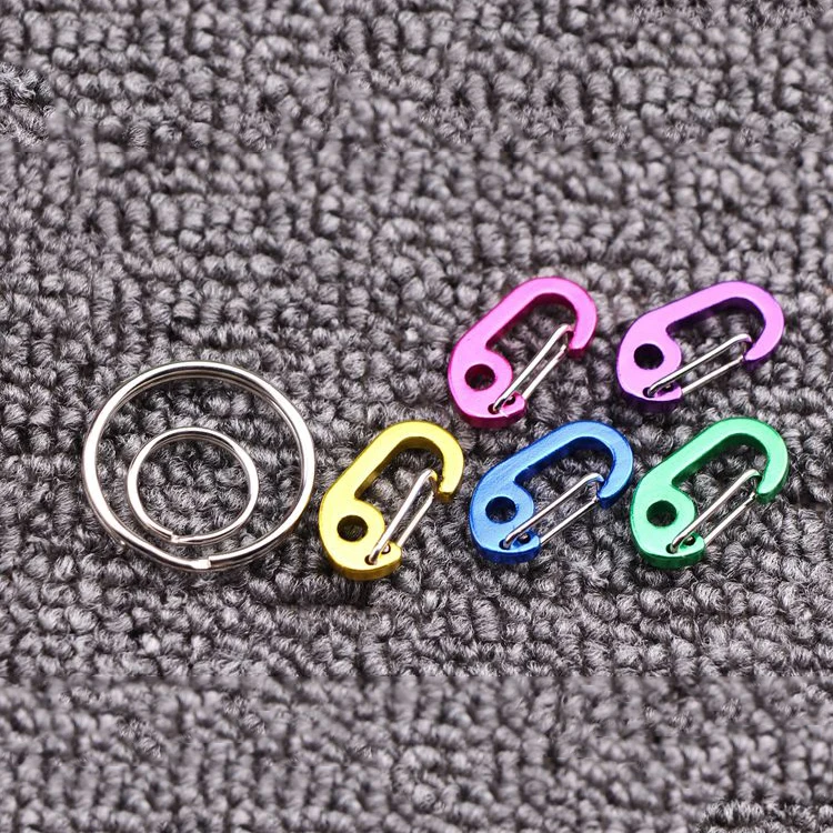 Factory Supply D Spring Buckle Aluminum Climbing Hook Accessories Carabiner Small 5 Pcs Mountaineering Buckle