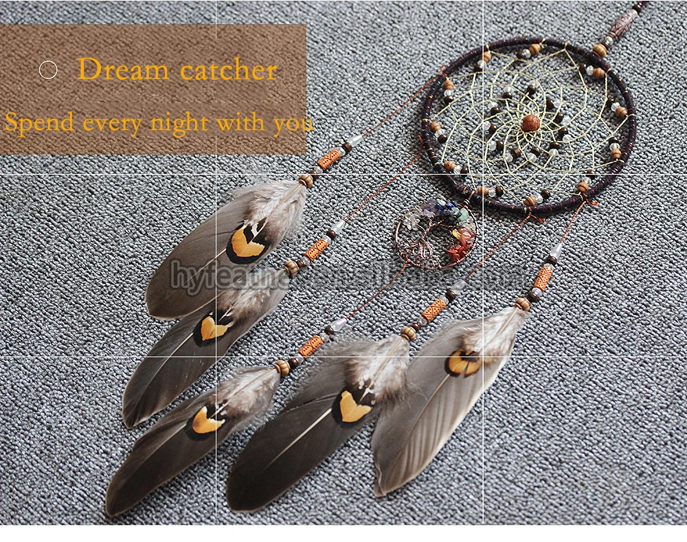 
Wholesale Dream Catcher Feather Decoration-Handmade Traditional Wind Chimes Hanging Dreamcatcher 