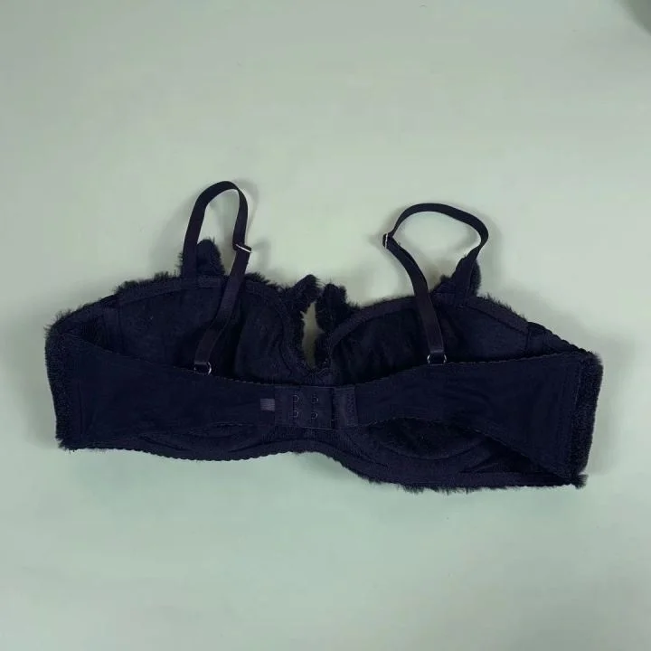 Sexy Women Lingerie Hot Girl Fur Bar Panties Plush Cute Black Animal Underwear Set