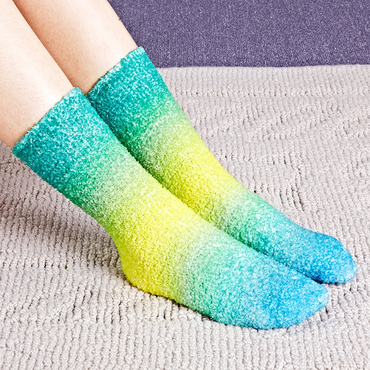Colorful Winter Fuzzy Socks Lady Thick Coral Fleece Warm Socks
