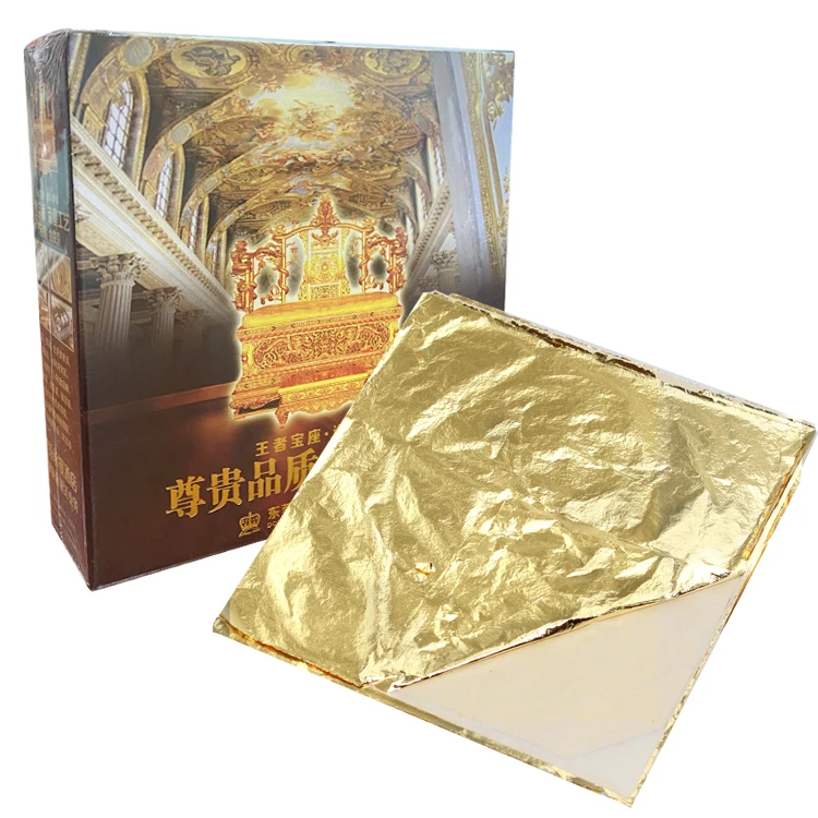 Factory price gold leaf color2.5 14*14cm for printing art calligraphy art glass art decoration imitation gold silver copper leaf