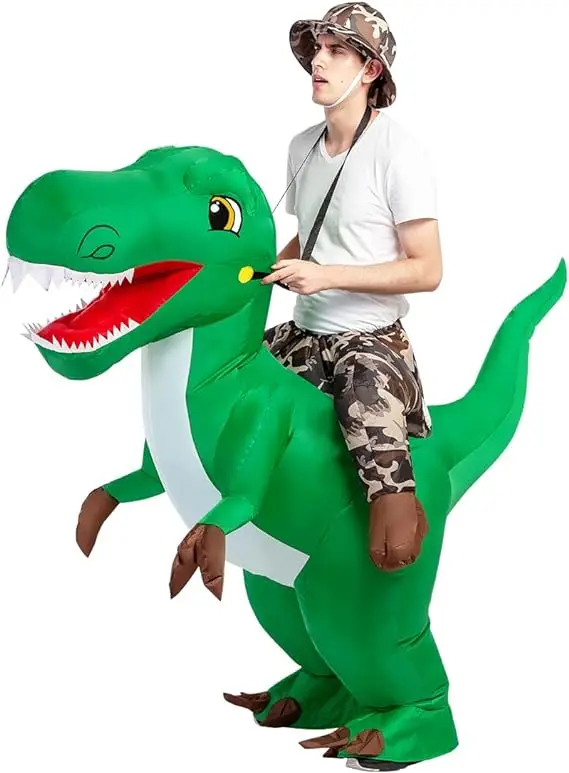 Fancy Inflatable Dinosaur Costume for Adults and Children Funny Blow up Costume for Halloween Party Cosplay