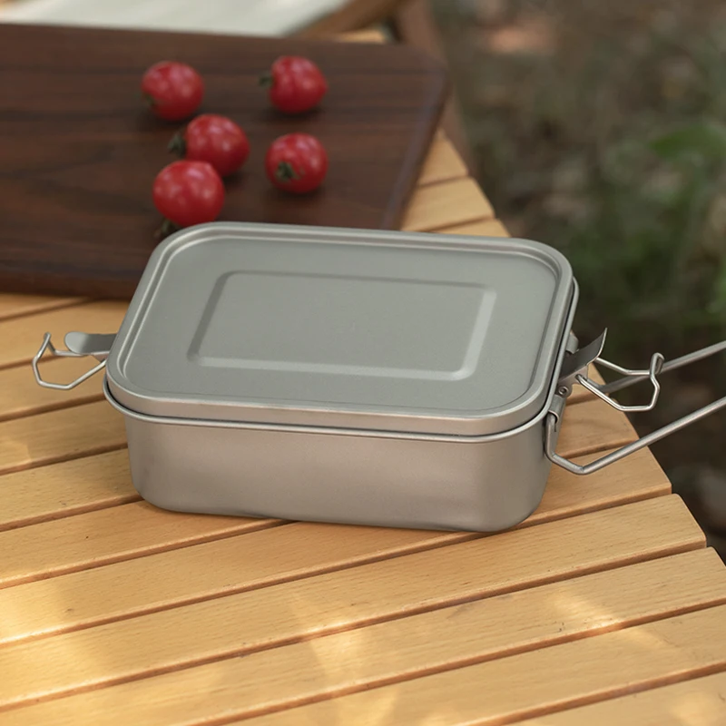 Customized Titanium Lunch Box with Clip Leak-Proof Bento Food Container for Adults and Teenagers Preserves Freshness