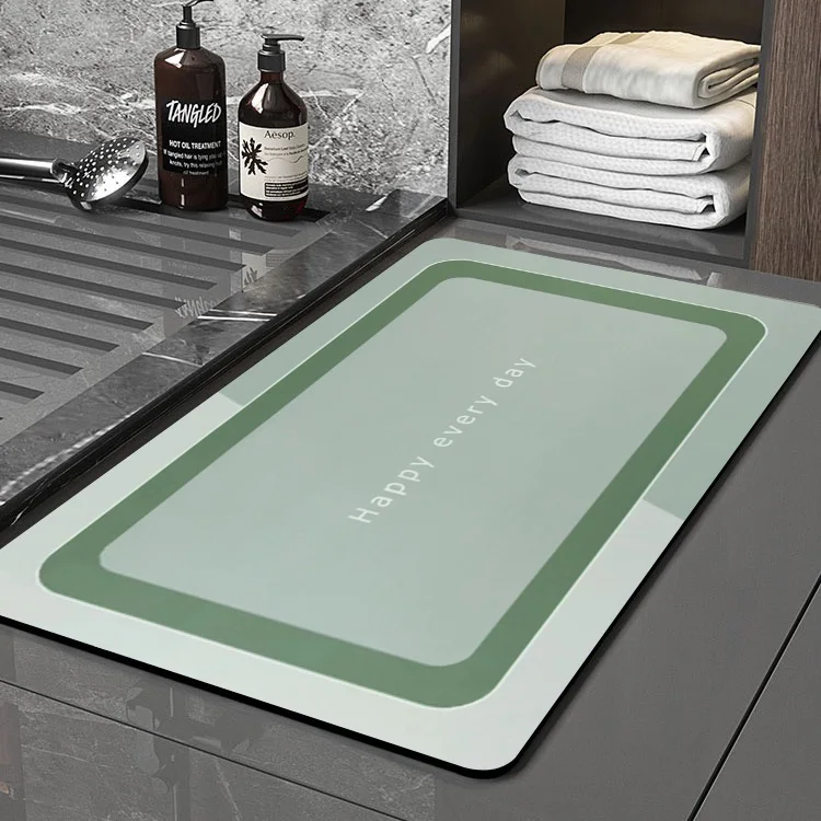 Factory custom Water Absorbent Rug anti slip absorb diatom mud diatomite bath mat Non Slip bathroom mat