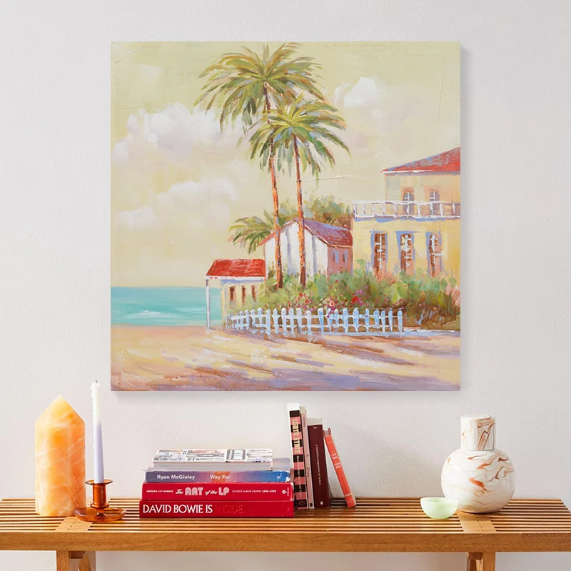 
Amazon hot selling landscape canvas wall art oil paintings seascape paintings 