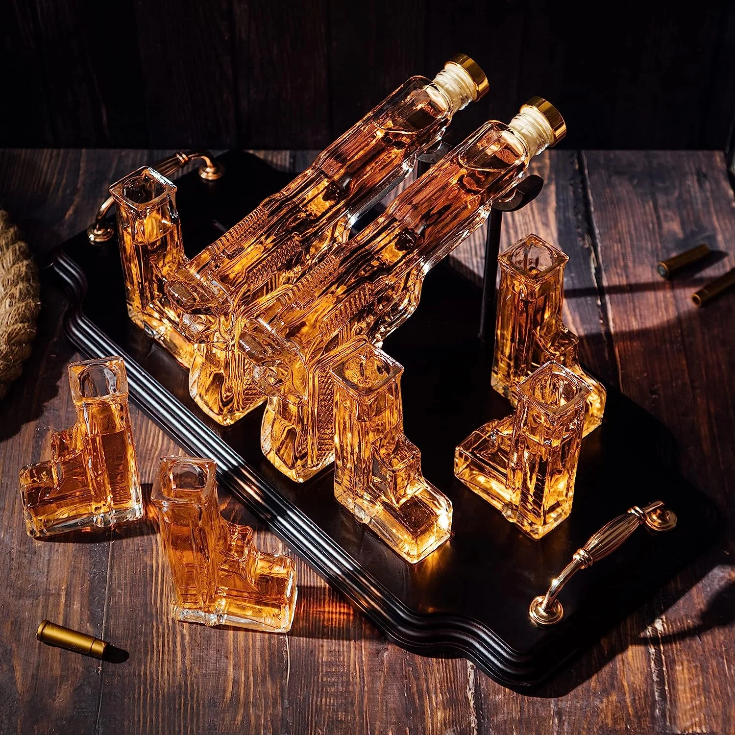 china manufacturer long and thin gun wisky vodka glass bottle 33cl 250ml 500ml 750 ml for liquor with cap