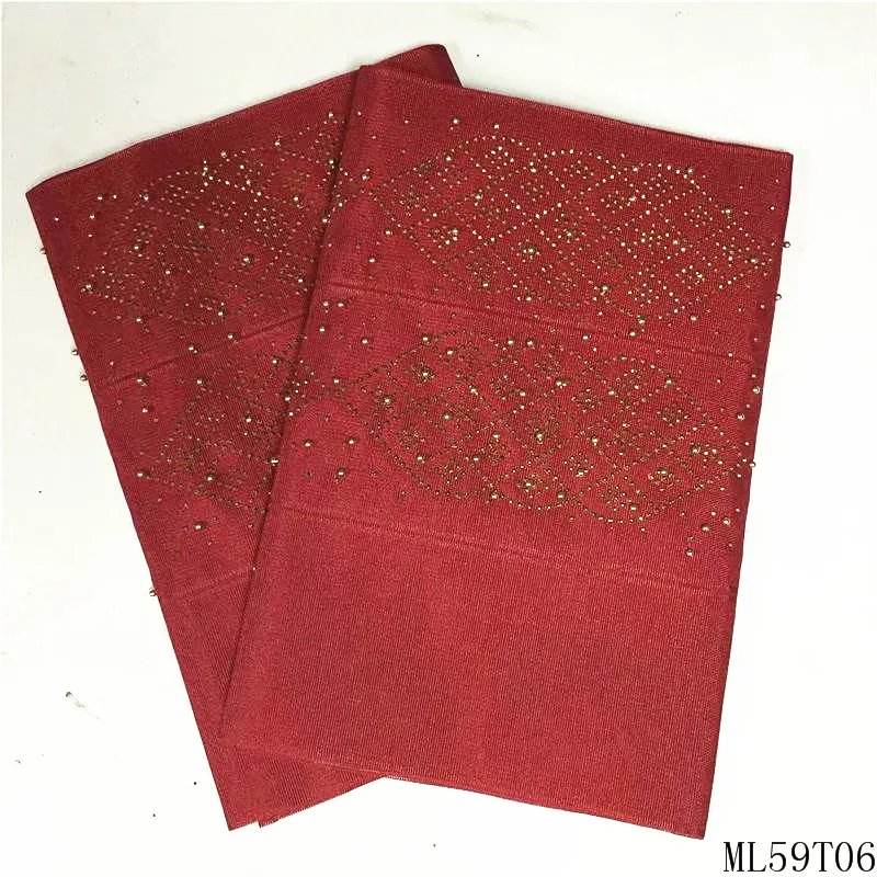 Beautifical ebi Нигерия головной убор 2 в 1 aso oke Стразы красный головной убор ML59T06