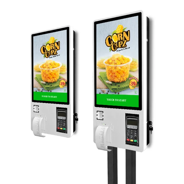 Support advertising OEM custom 24 inch 4G smart touch screen self service ordering payment kiosk terminal in restaurant