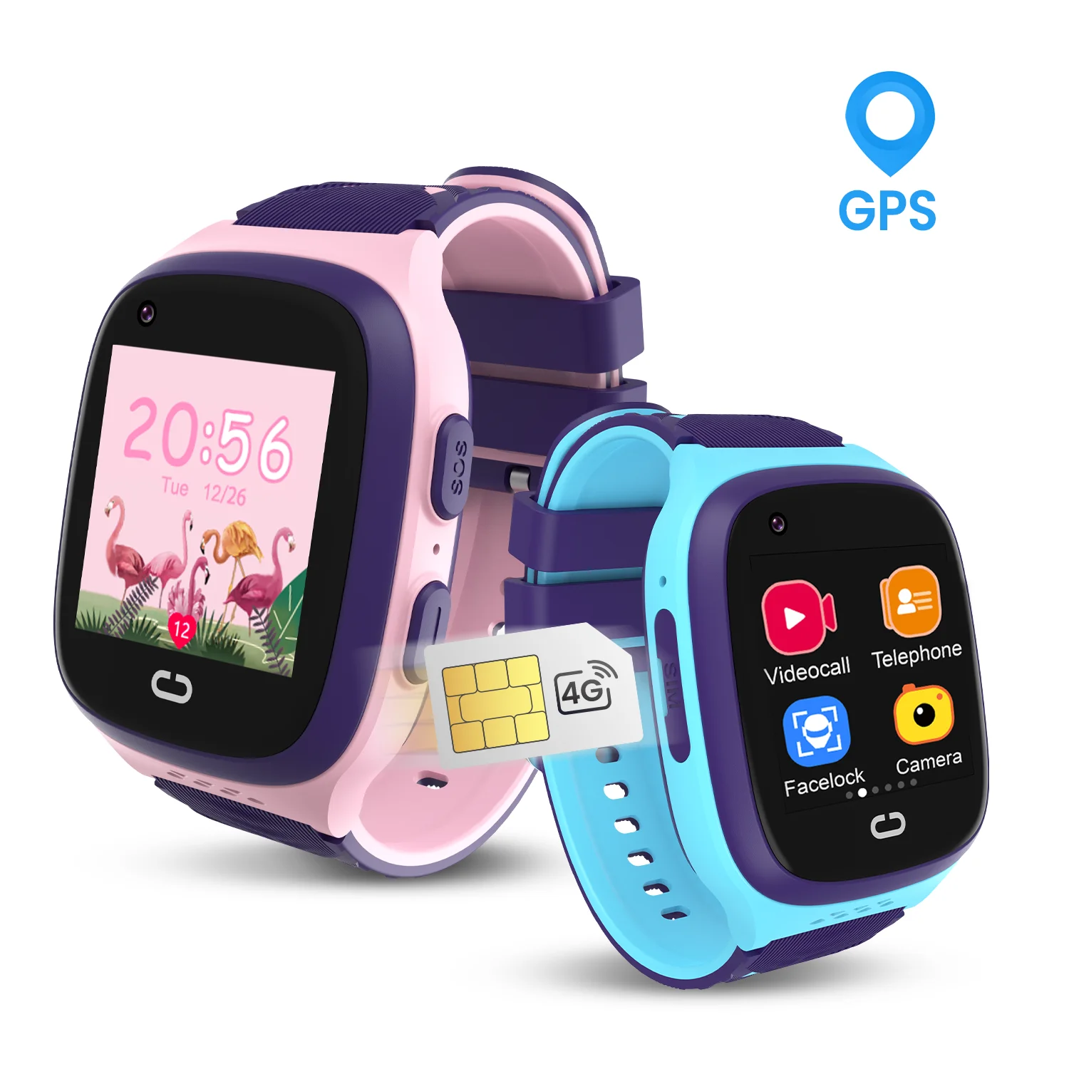 Christmas Gift sos kids smart watch LT21 LT31 gps wifi LBS SOS video call waterproof smartwatch for kids 4g