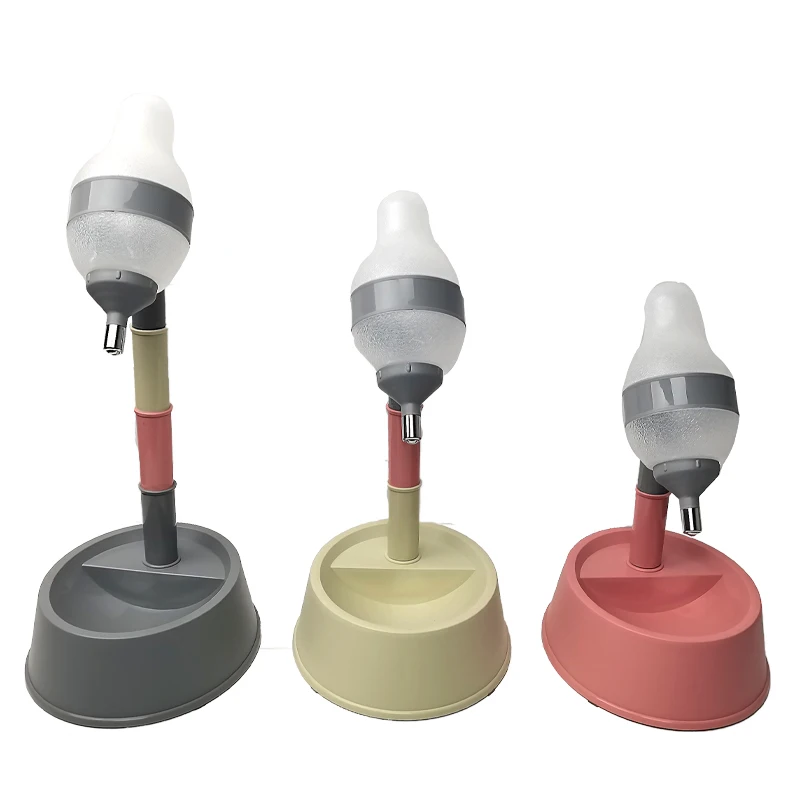 Multi-colors Height Adjustable Gravity Automatic Pet Water Feeder Standing Plastic Dog Drinking Pet Water Dispenser Cat Waterer