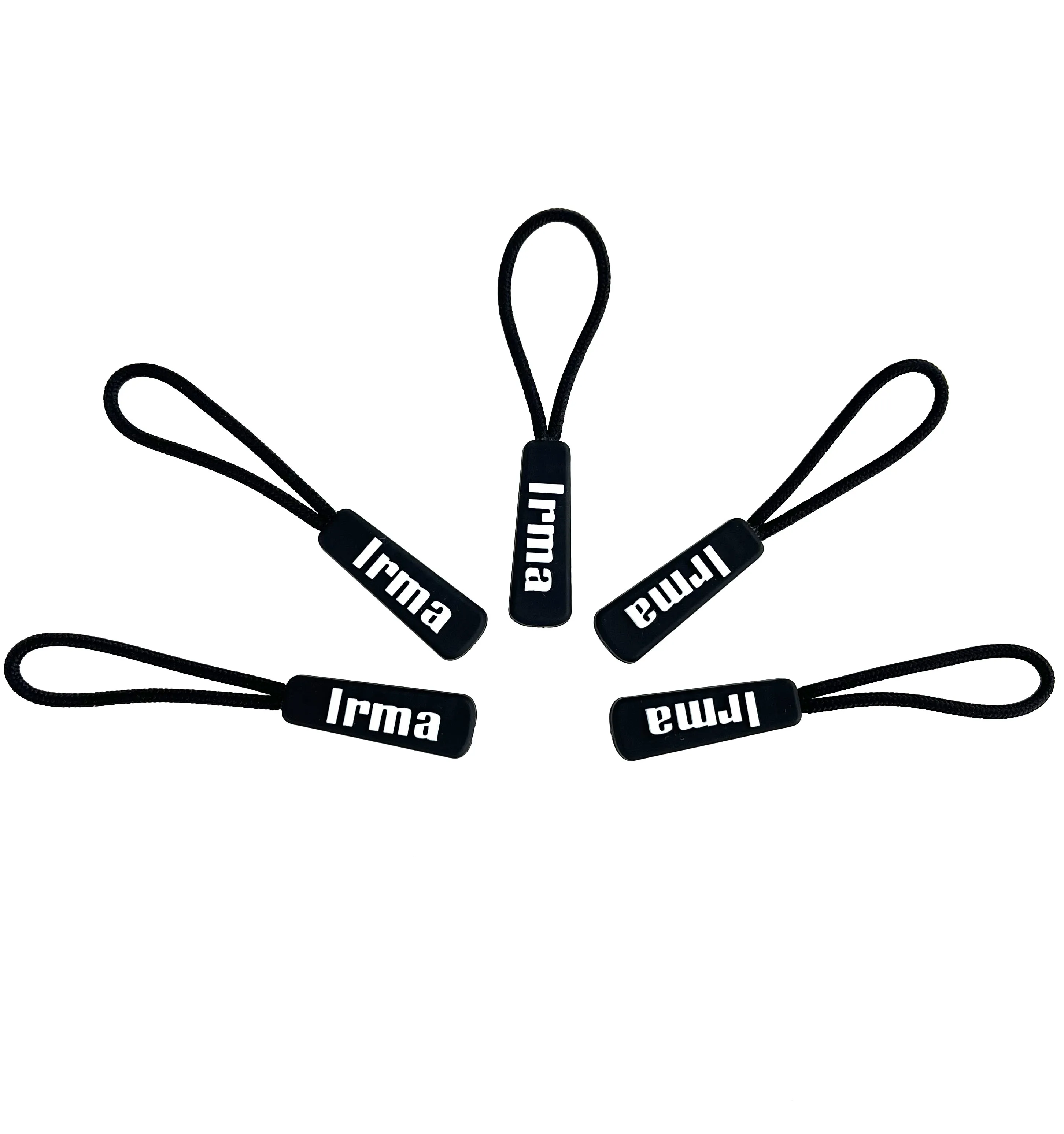 New Fashion Top Quality Customized Logo Slider Rubber Black Zipper Slider Nylon For  Clothes Bag Shoes Zipper Puller