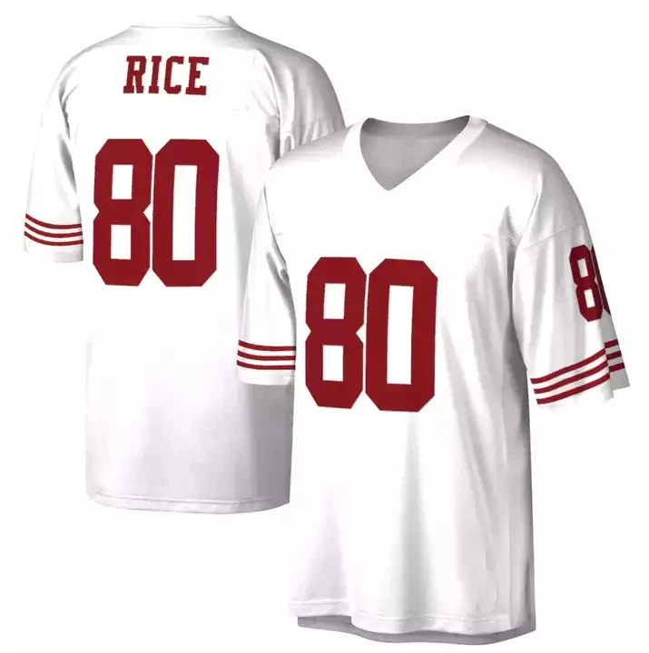Retro San Francisco 49er 16 Montana 80 Rice 21 Sanders 42 Lott 87 Clark Stitched Throwback America Vintage Football Jersey