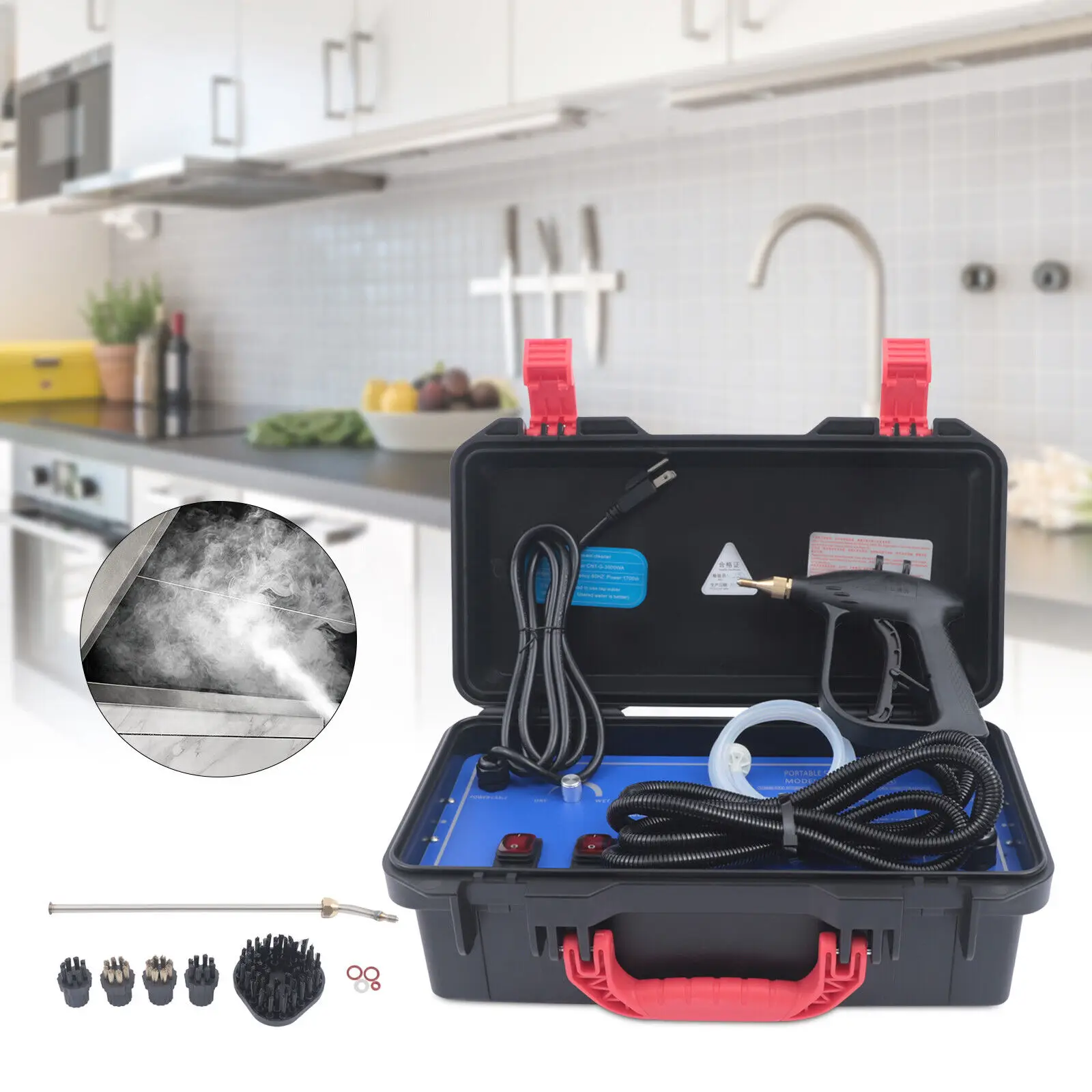 Multi-purpose 4bar high temperature Pressurized wet steam portable steam cleaner for kitchen AC