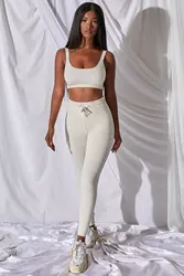 Spring Summer Fashion Women Gym Sets White Sport Yoga Fitness Suit Two-piece Sport Bra And Yoga Legging Set Custom Logo