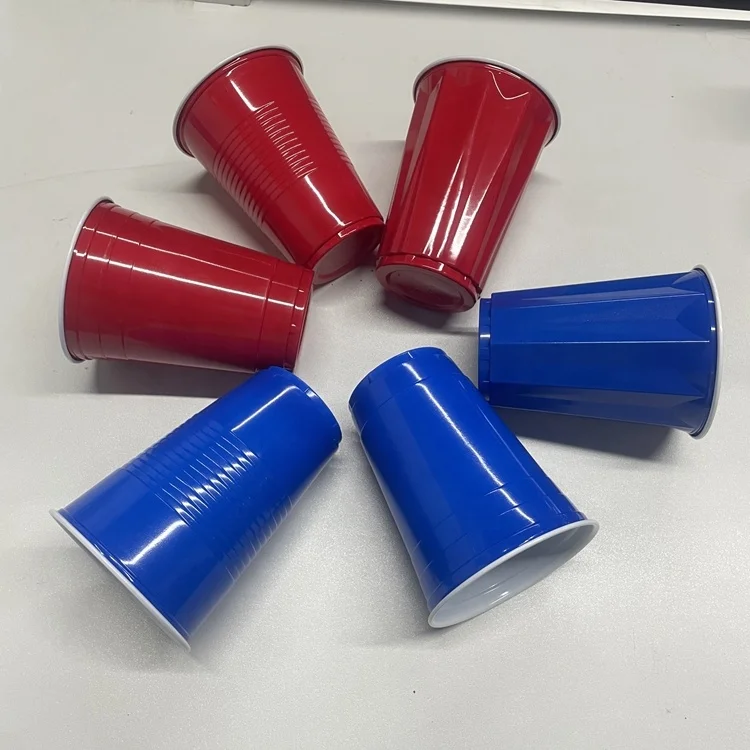 Hot sell 16oz Disposable Plastic Cups Customize Logo Takeaway Beverage cups PS Plastic Reusable Beverage Cup for Drinking Beer