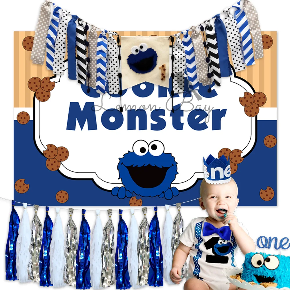 Partycool Монстр тематические товары для вечеринок кисточки флаг баннеры фон дети первый день Рождения Вечеринка дикий один стол