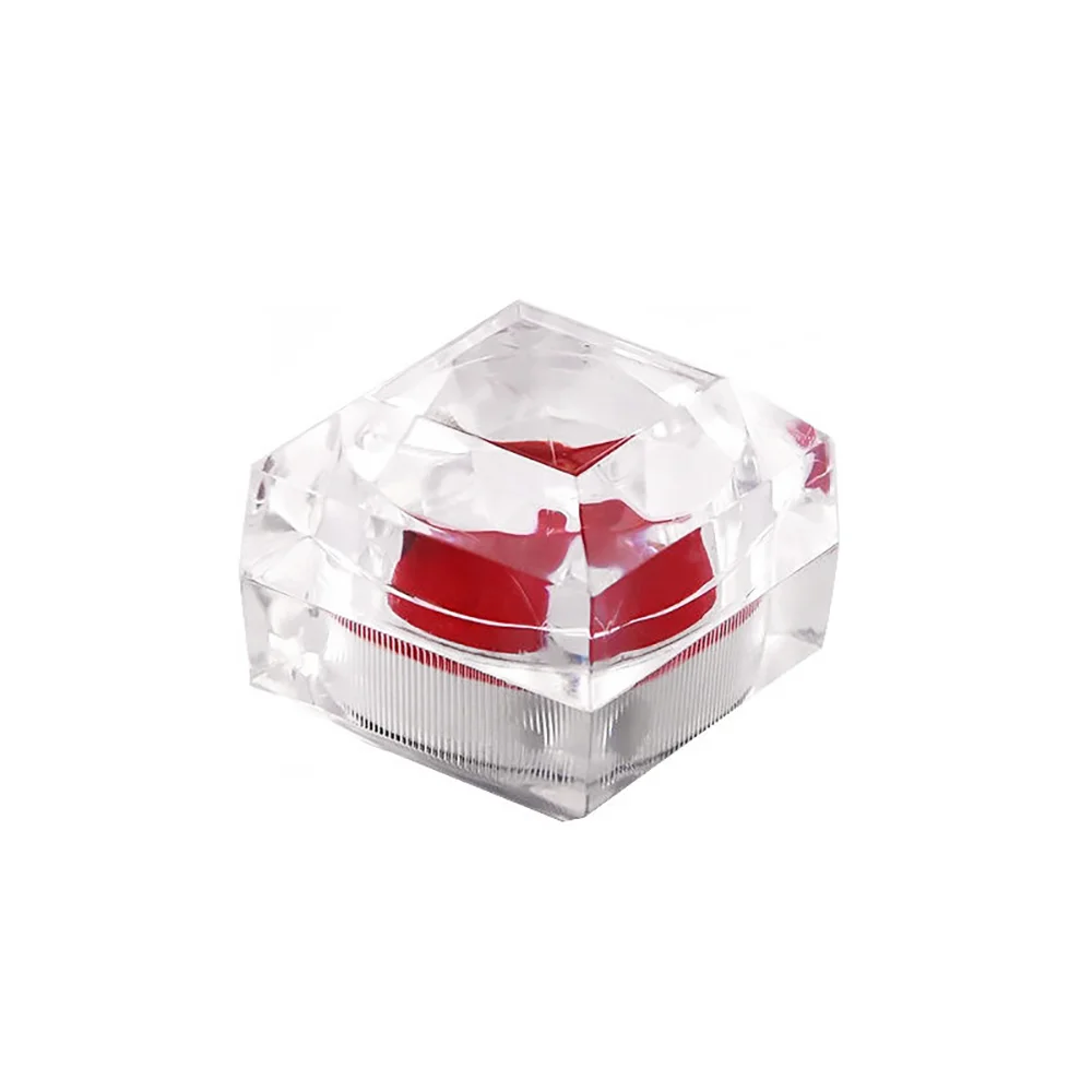 Hot sale Square Transparent Packaging Clear Plastic Jewelry case Ring In stock Acrylic Earrings box