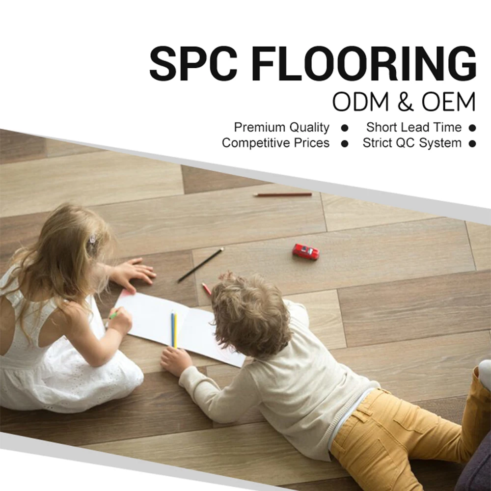 5mm 6mm Design Eco Friendly Real Wood Grain High Hardness Spc Vinyl Flooring