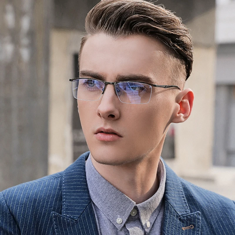 High quality business glasses eyeglass frames mens optical frame metal cheap blue light blocking glasses