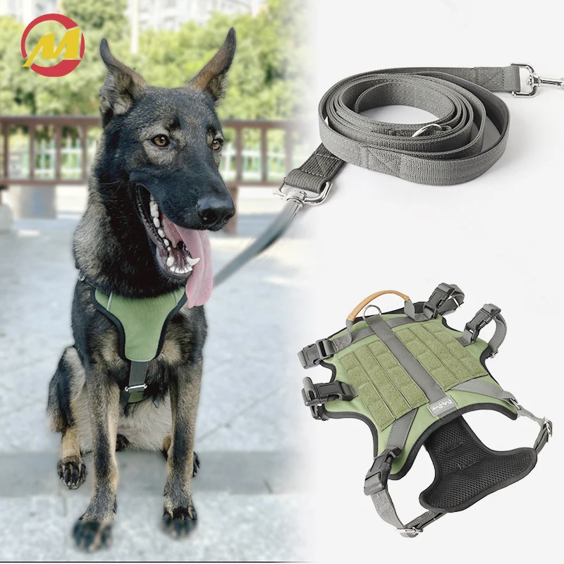 K9 German Shepherd Pitpull Big Size Heavy Duty No Pull Dog Harness Wojskowy Dog Vest For Training, Walking, Hiking