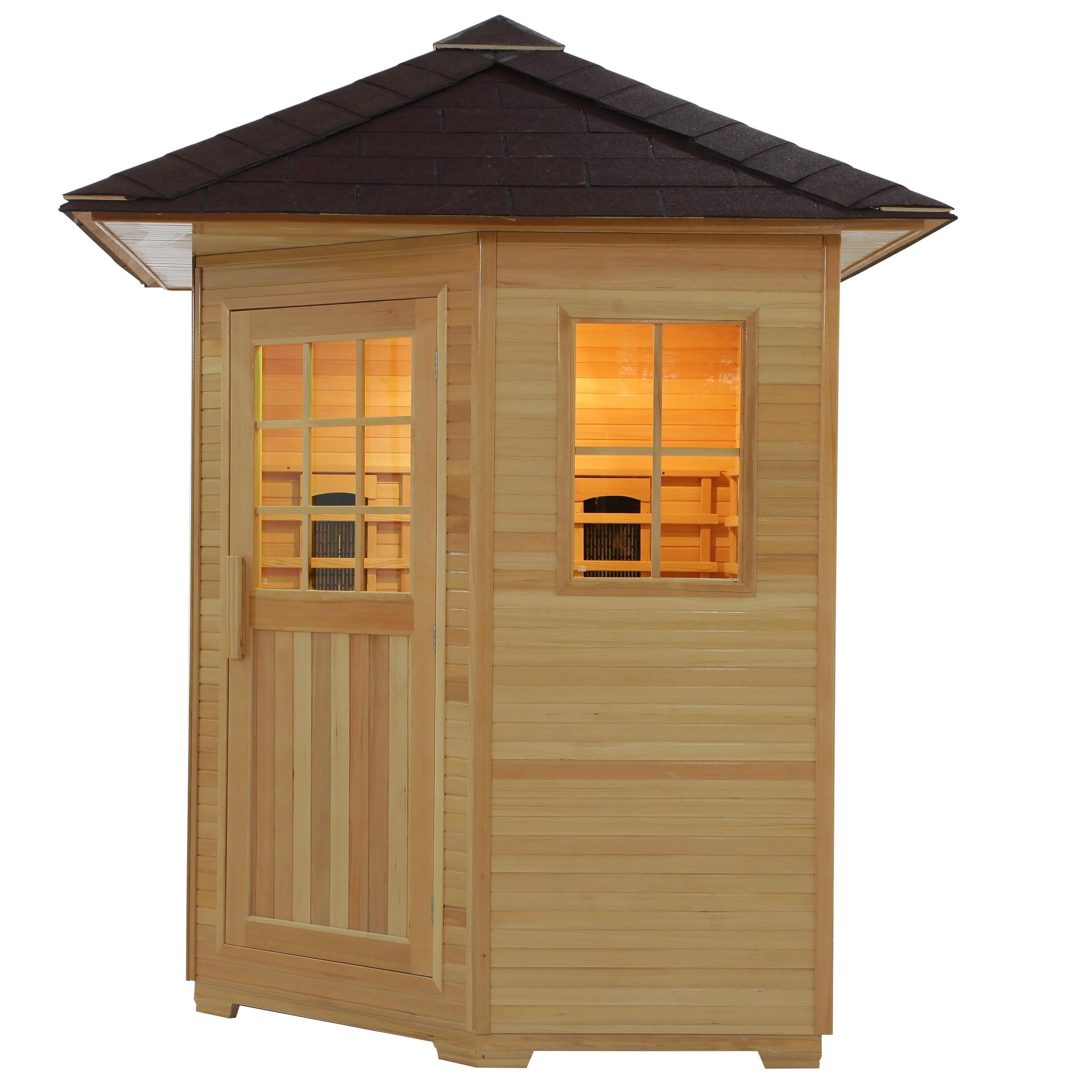 New Pure Canadian Red Cedar Wooden Sauna Outdoor Commercial Sauna Steam Room Kit Set