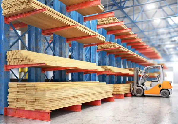 Warehouse Racking For Lumber Profile Storage Industrial Double Side Cantilever Metal Rack