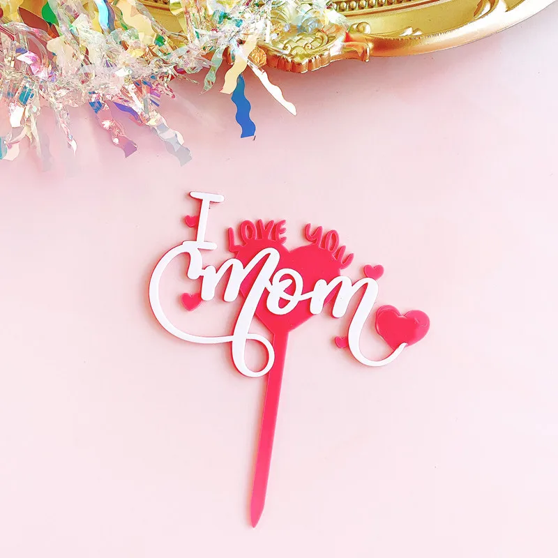New arrival happy birthday mom cake topper for birthday party cake decorating supplies happy mothers day cake topper