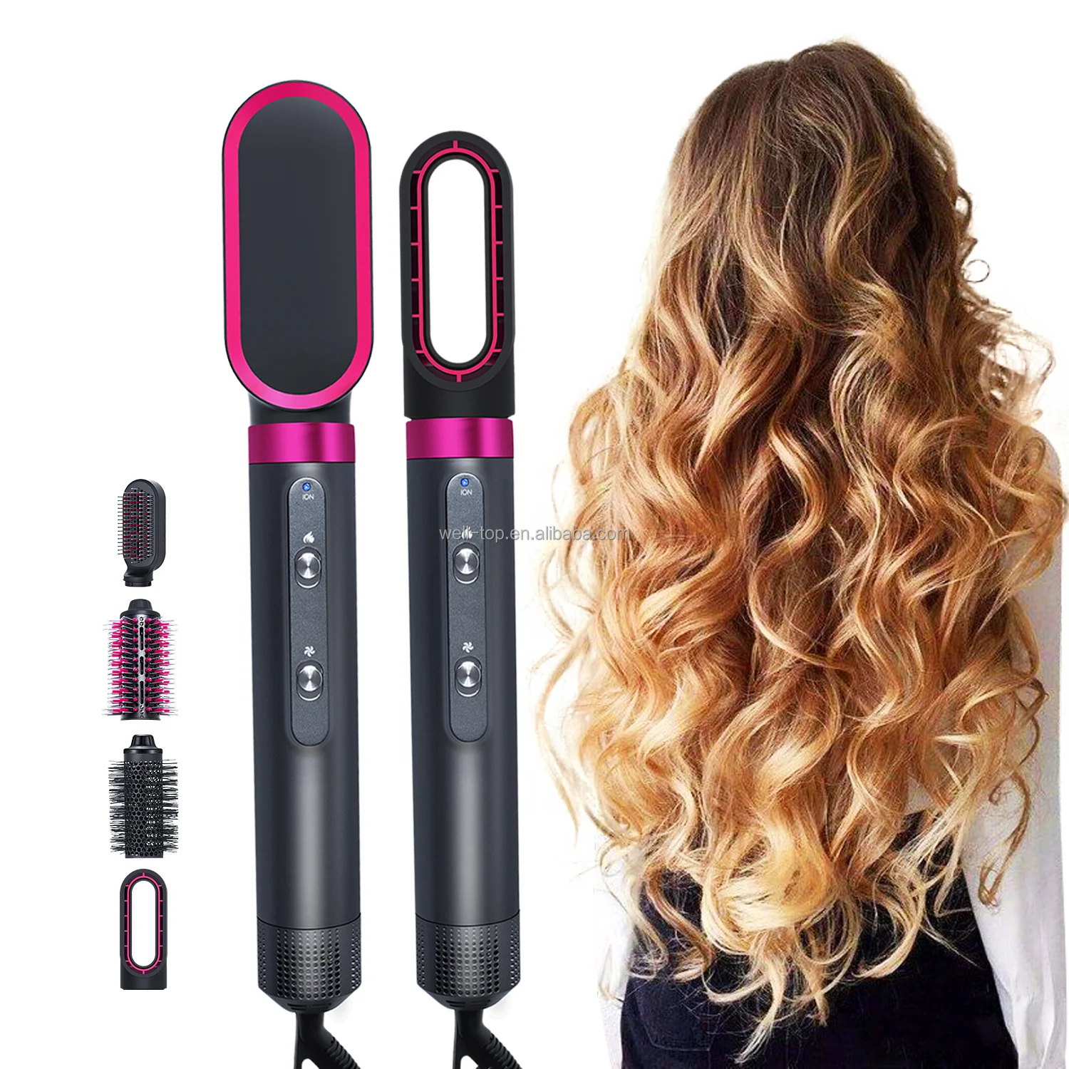 2022 Hot Selling Multi-functional Air Wrap Hot Air Brush Private Labeling 5 In 1 Blow Dryer Comb High Power Hairdryer Blower