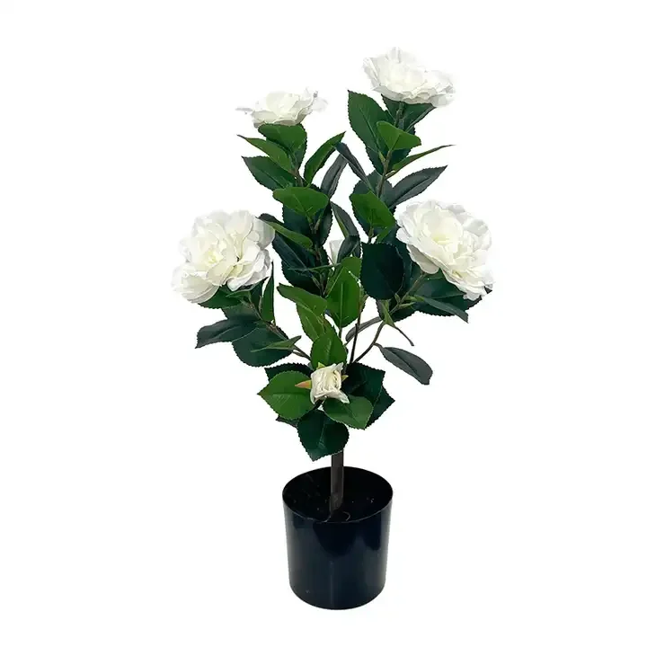 Tall Realistic Artificial camellia Fruits Tree For Office Exhibition Coffee Shop Table Decoration