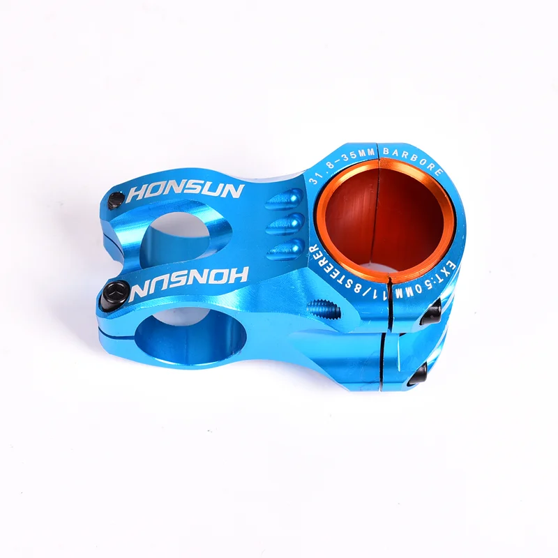 HONSUN hollow CNC bicycle stem 31.8/35mm MTB mountain bike handlebar stem 28.6mm ahead short 50mm 0 degree AM/XC