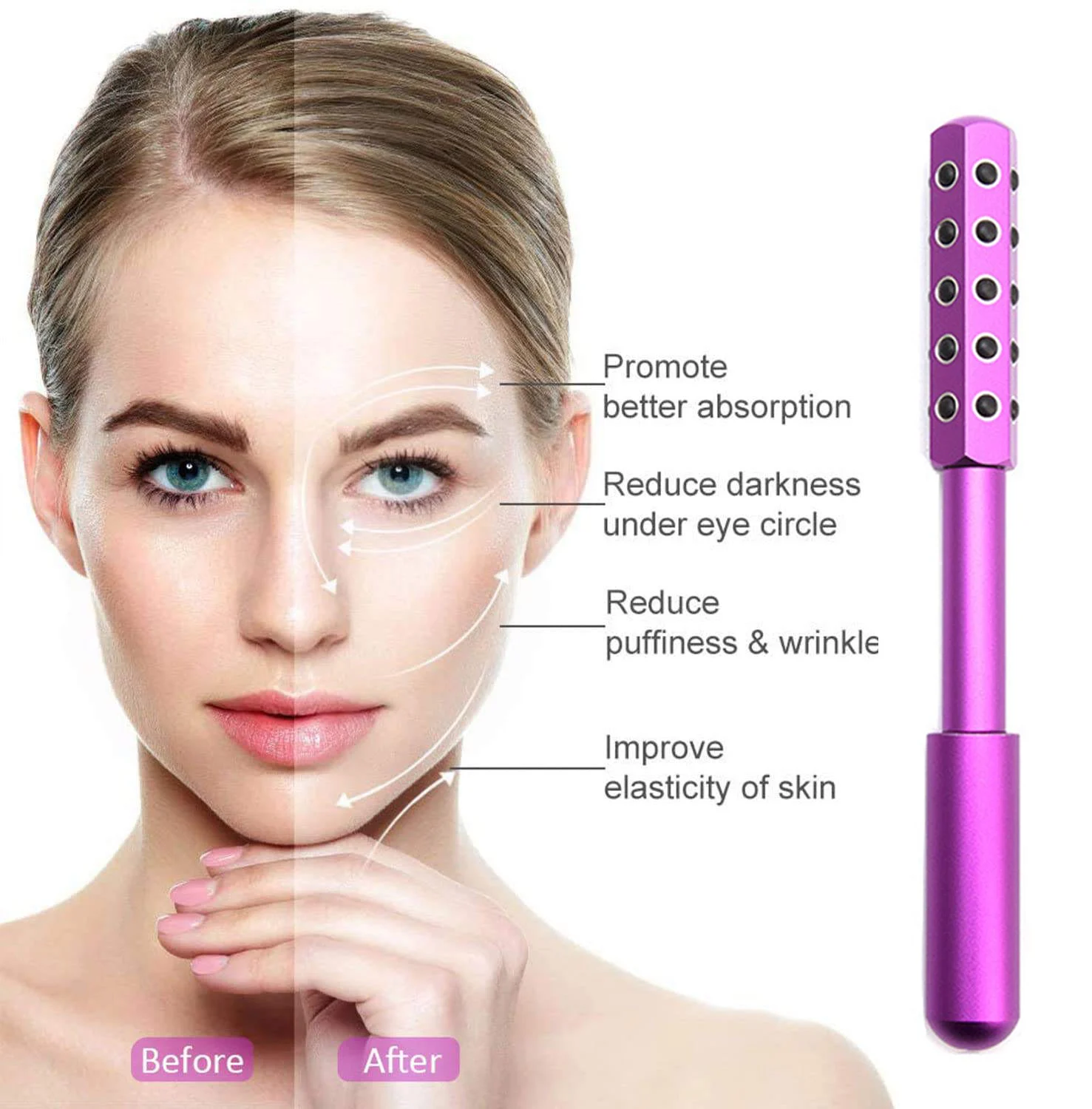 Anti-aging And Tension Relief Beauty Bar Massage Beauty Radiance Germanium Stone Face Roller for Skin Tightening