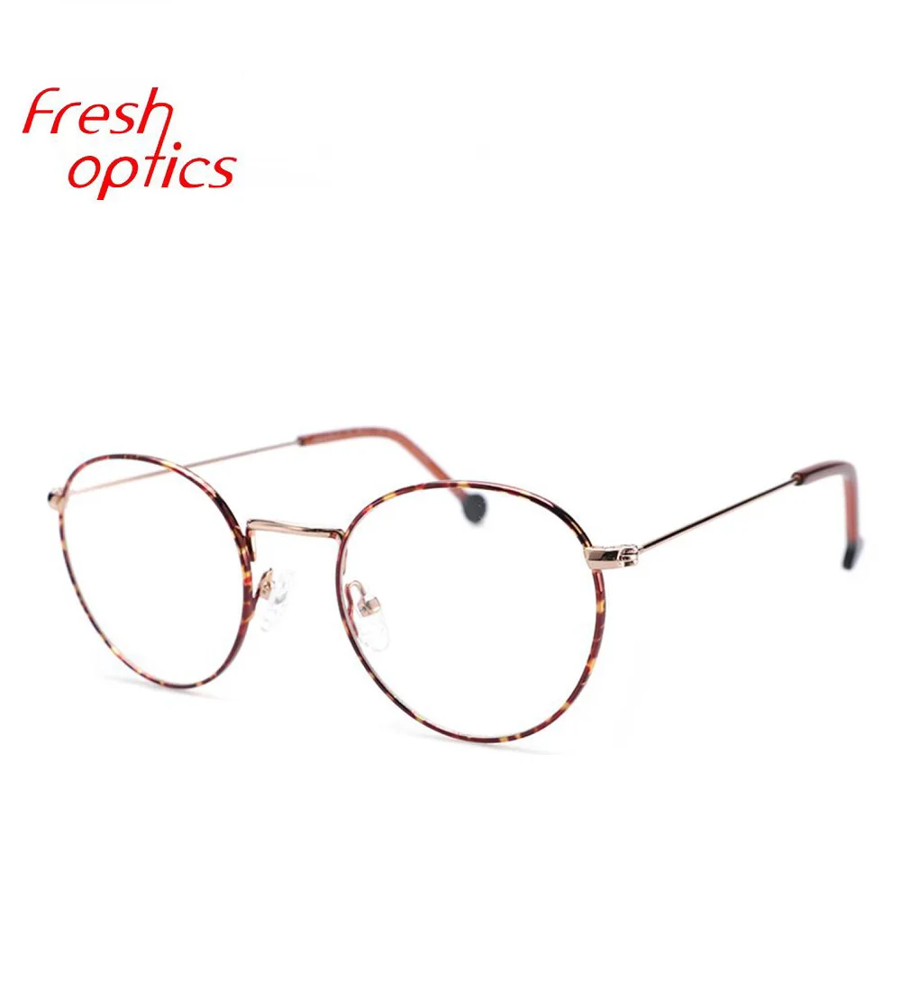 Popular Women Multi Colors circle shape Optical Metal Eyeglass Frame wholesale