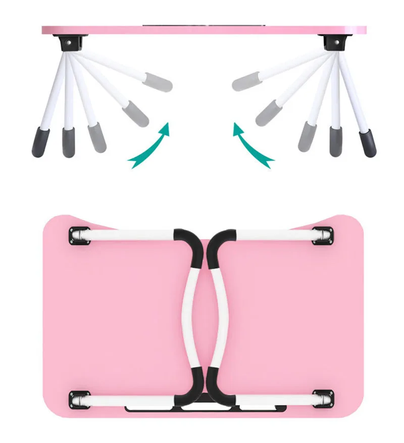 New upgrade Mini Folding Table With USB And Fan Folding Laptop Table Wooden Computer Table For Bed