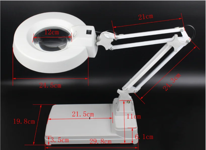 YP-86C 20X Magnifier LED Table Lamp/Magnifying Glass Illuminated Magnifier Lamp/Plastic Glass Magnifier Desk Lamp