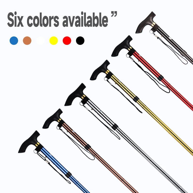 Super light adjustable walking aluminum stick for the elderly aluminum alloy telescopic cane