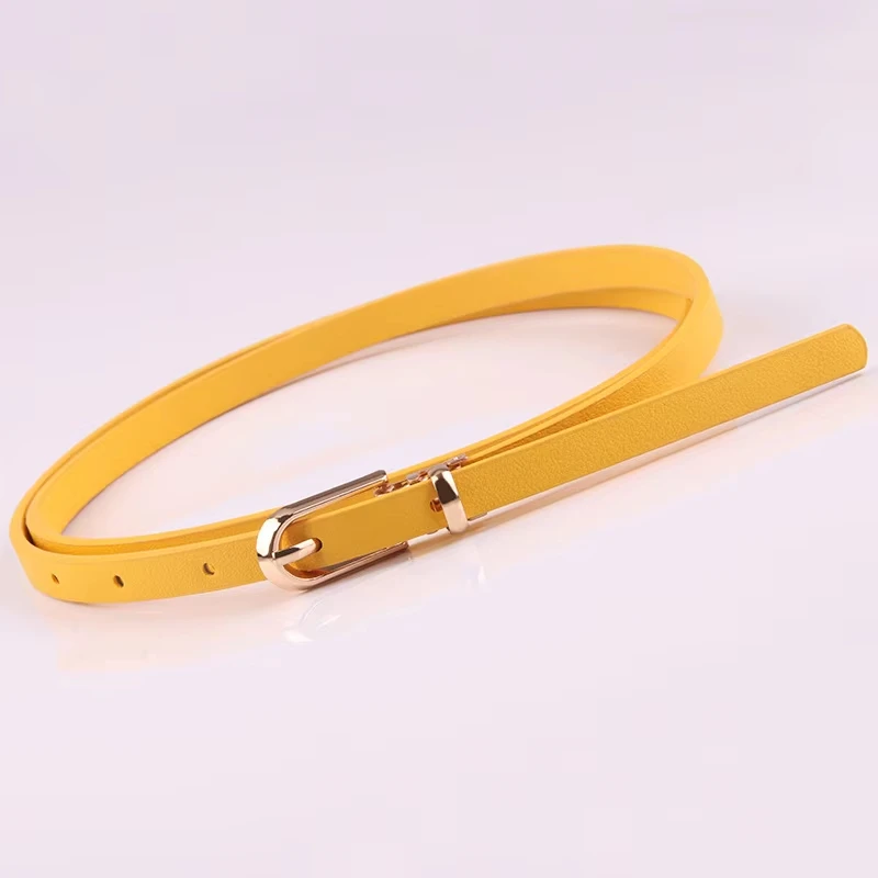 New Women Thin Belts Multicolor Decorative Leather Belt Dress Sweater Thin Waistband Fashion Needle Buckle Korean Version Belt