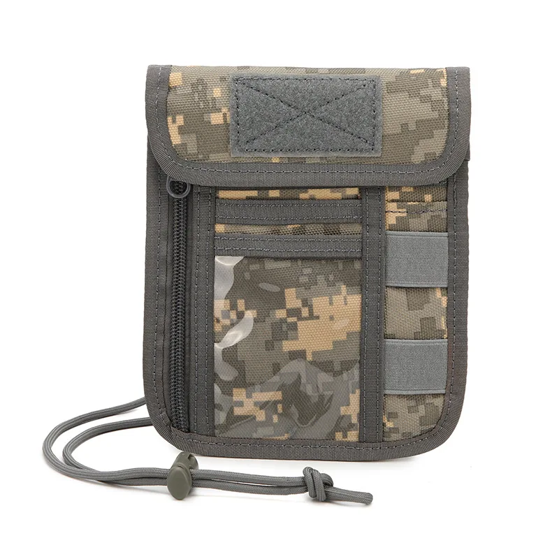 Военный кошелек для кредитных карт, сумка для удостоверения личности с карманом на молнии, мужской Тактический кошелек для улицы