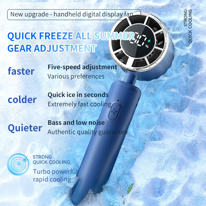 Portable Cold Compress Handheld Ice Fan Mini Fan Outdoor High-Speed Handheld Plastic Fan for Summer for Students  Dormitory Use