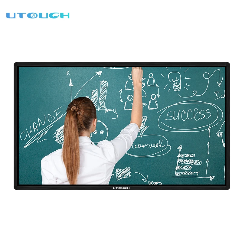 Touch interactive whiteboard electronic smart all in one PC digital smart board with moving stand