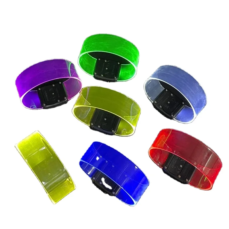 Custom Logo LED Wrist Band Flashing Lights Magnetic Bracelet Party Favors Glow up in the Dark Fidget Light Up Bracelet