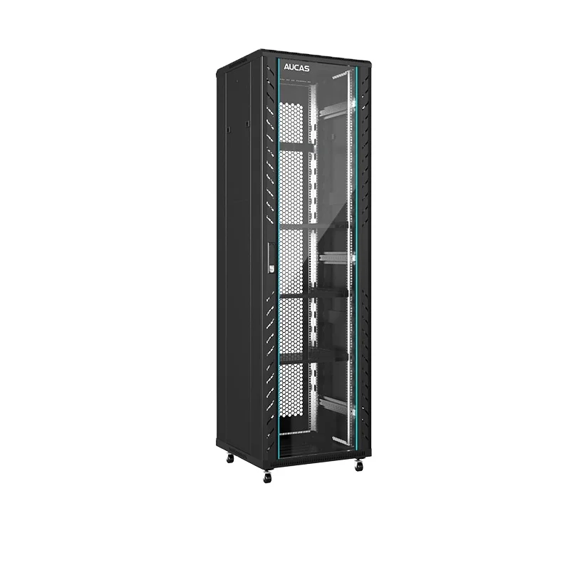 China Standard 19 Inch Data Center Server Rack 42U Floor Standing Glass Door Network Cabinet For Network Cable Management