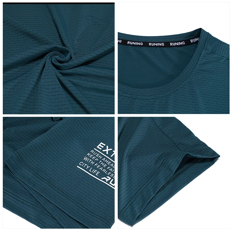 
Gym athletic sports wear custom polyester t shirt wholesale Custom Logo Breathable Sports Polyester Fitness mens gym T Shirt 