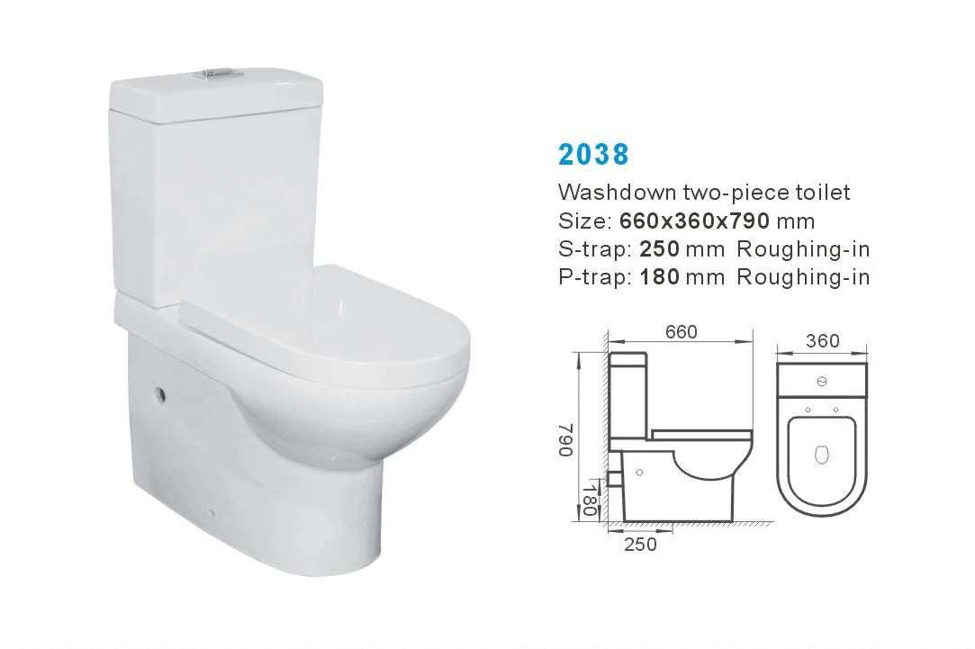 Eastern Style Design Bathroom Toilet Bowl Sanitary Ware Two Piece Toilet For Bathroom