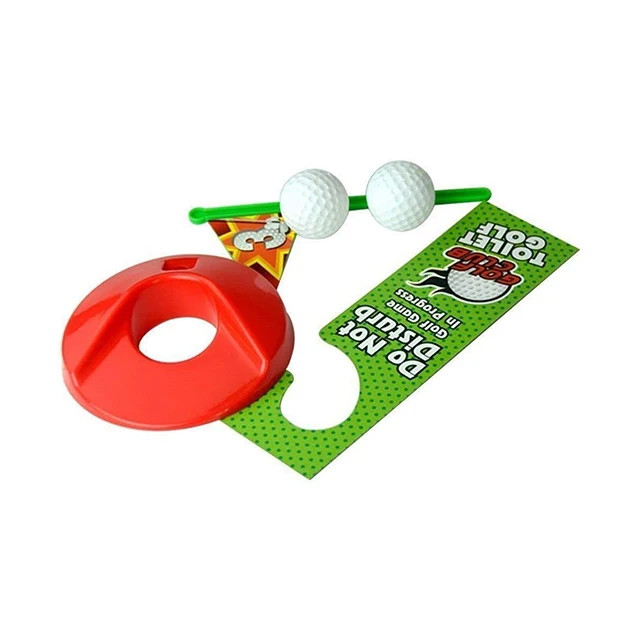 Hot selling mini golf toilet sports toys leisure funny toilet toy game set indoor
