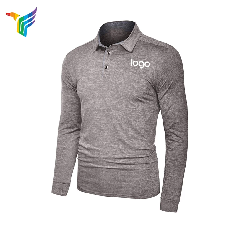 custom long sleeve polo knit shirt men polo neck knitted