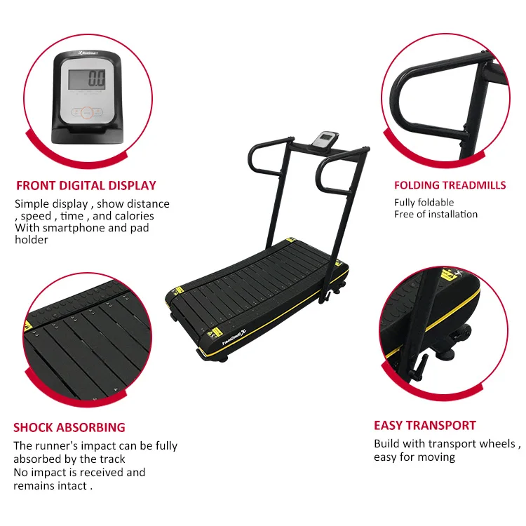 High Quality Home Gym Equipment foldable mini walking running machine runsmart plus curved manual treadmill