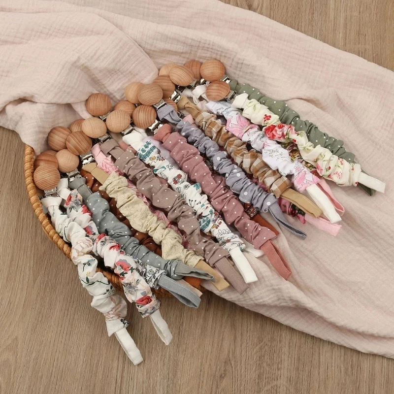 Baby Pacifier Clips Chain Cotton Pacifier Clips For NewBorn Baby Custom Pacifier Clips