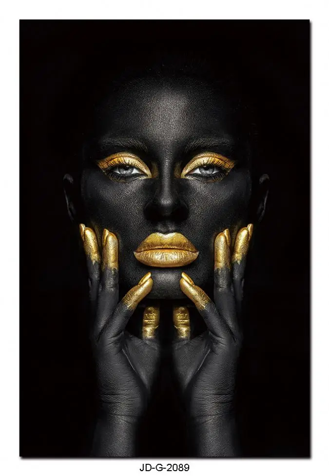 Custom Figure Portrait wall art Black african American woman Crystal Porcelain Painting with Aluminum Frame for home decor