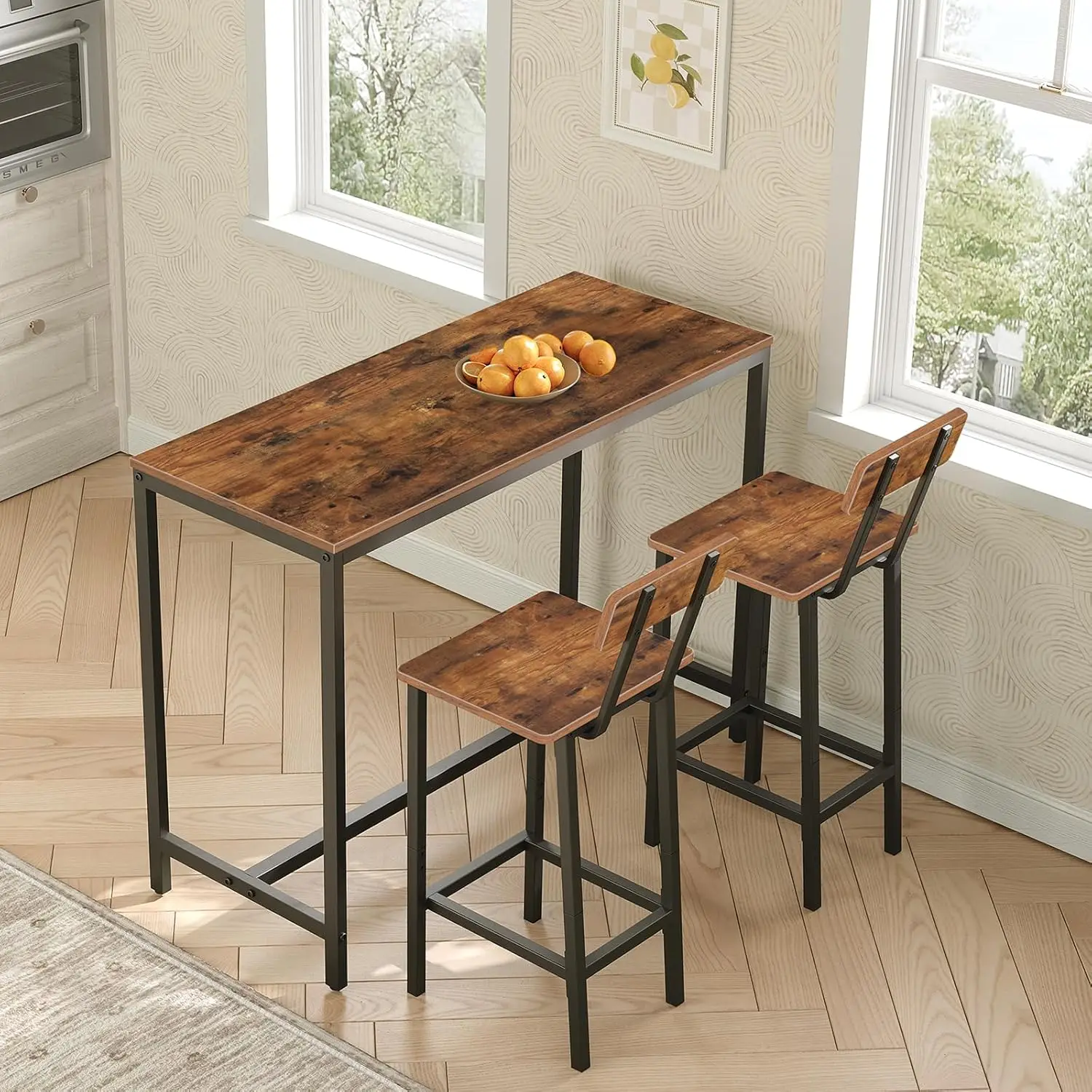 Easy Assembly Bar Stool Bar Chairs With Backrest Kitchen Bar Stools With Footrest Tall Counter